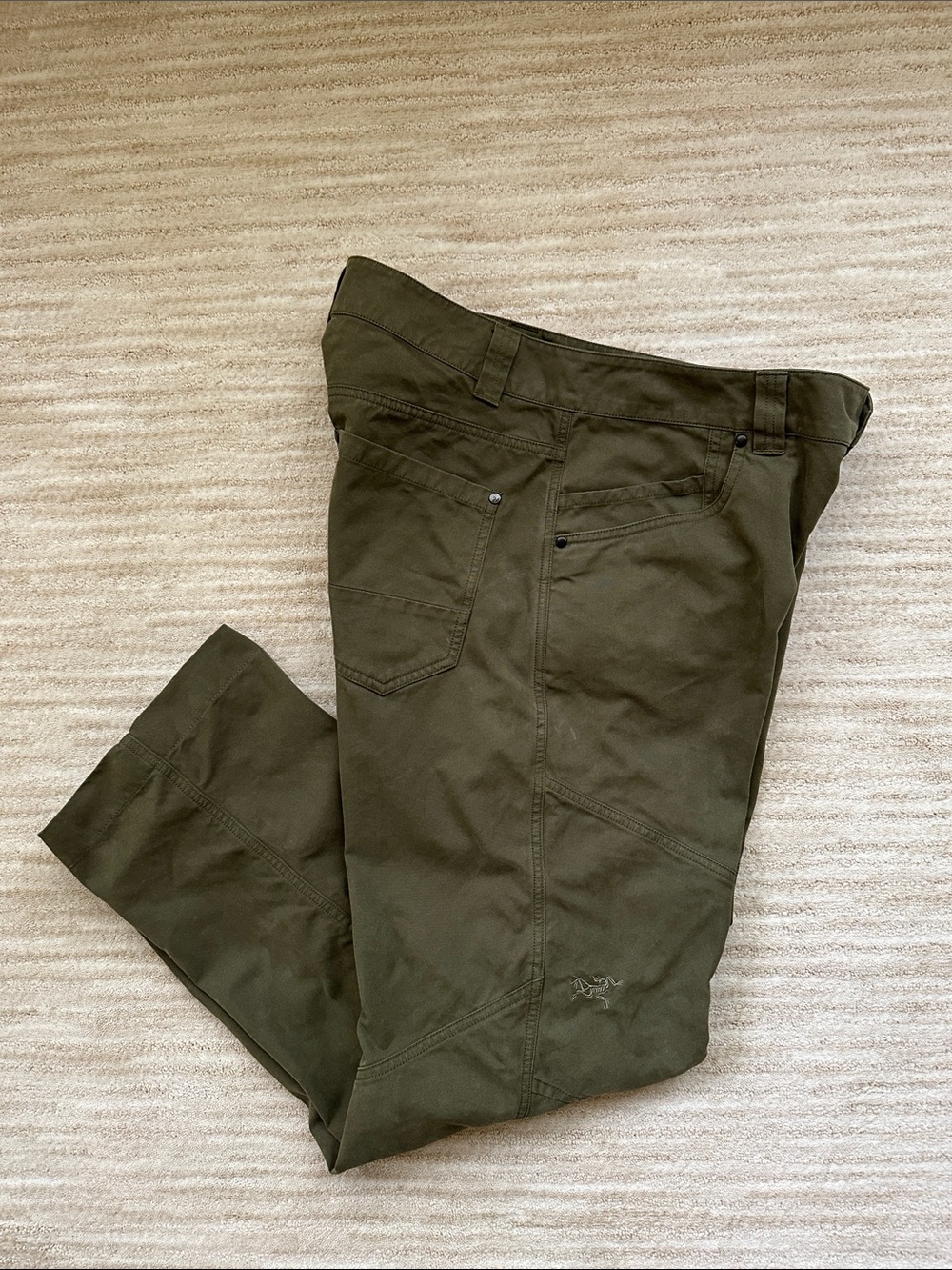 EUC Arc'teryx Cronin Cotton Pant Size Heavy Duty Climbing Utility Green 34” x32” - Picture 5 of 16